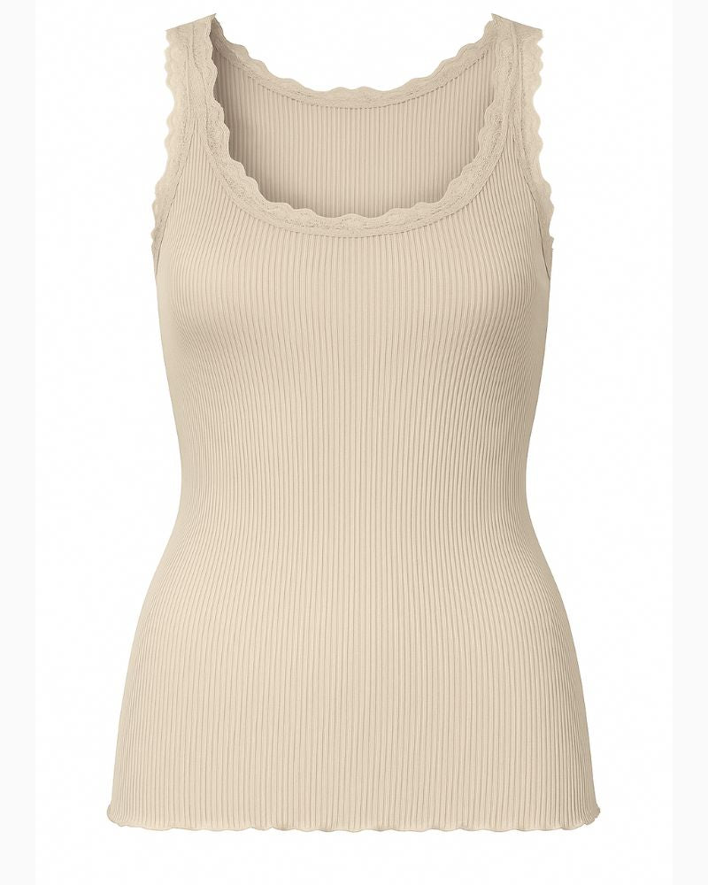 Silketop med blonde