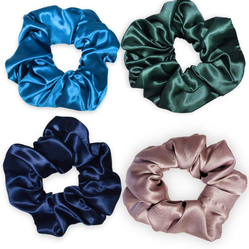 SILKE SCRUNCHIE BIG (pakke med 4) - Colorful