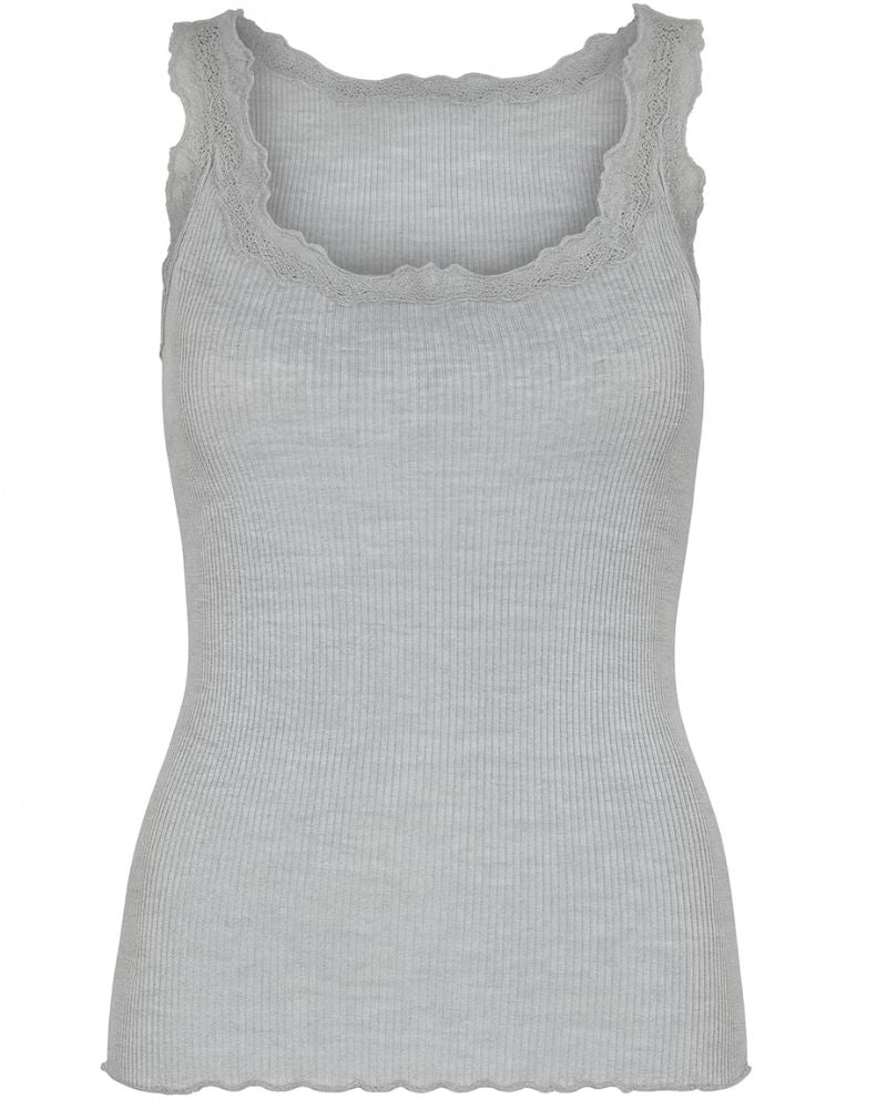 Silketop med blonde