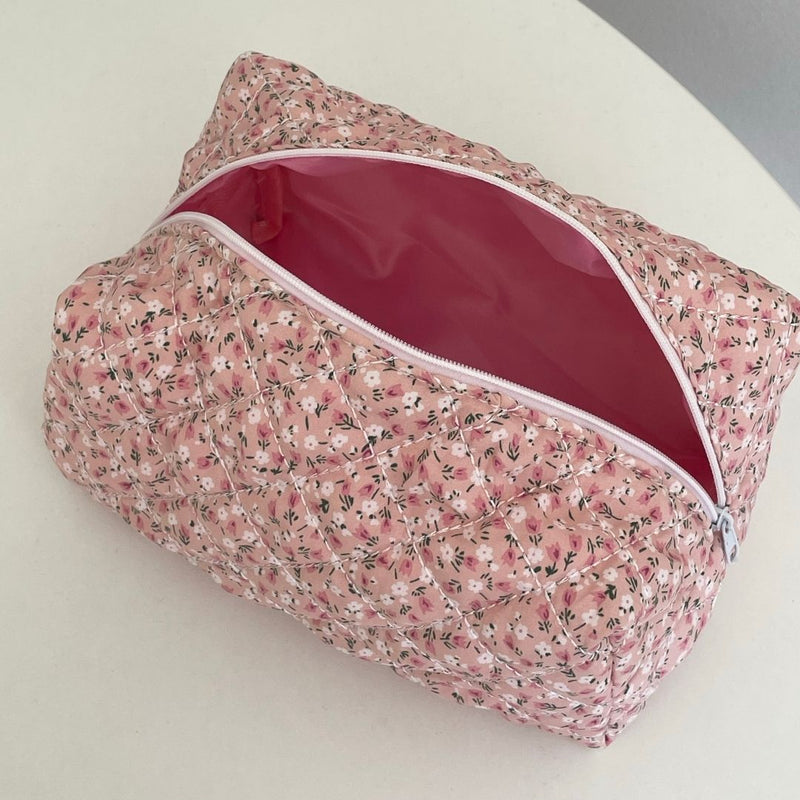 KOSMETIKTASKE PINK FLORAL - REGULAR