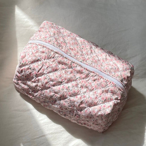 KOSMETIKTASKE PINK FLORAL - REGULAR